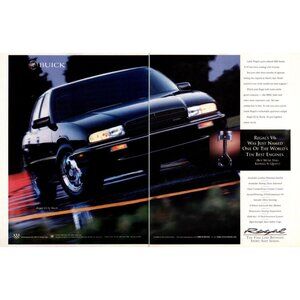 1996 Buick Regal GS Sports Sedan 2 Page Vintage Print Ad Twilight 90s Wall Art
